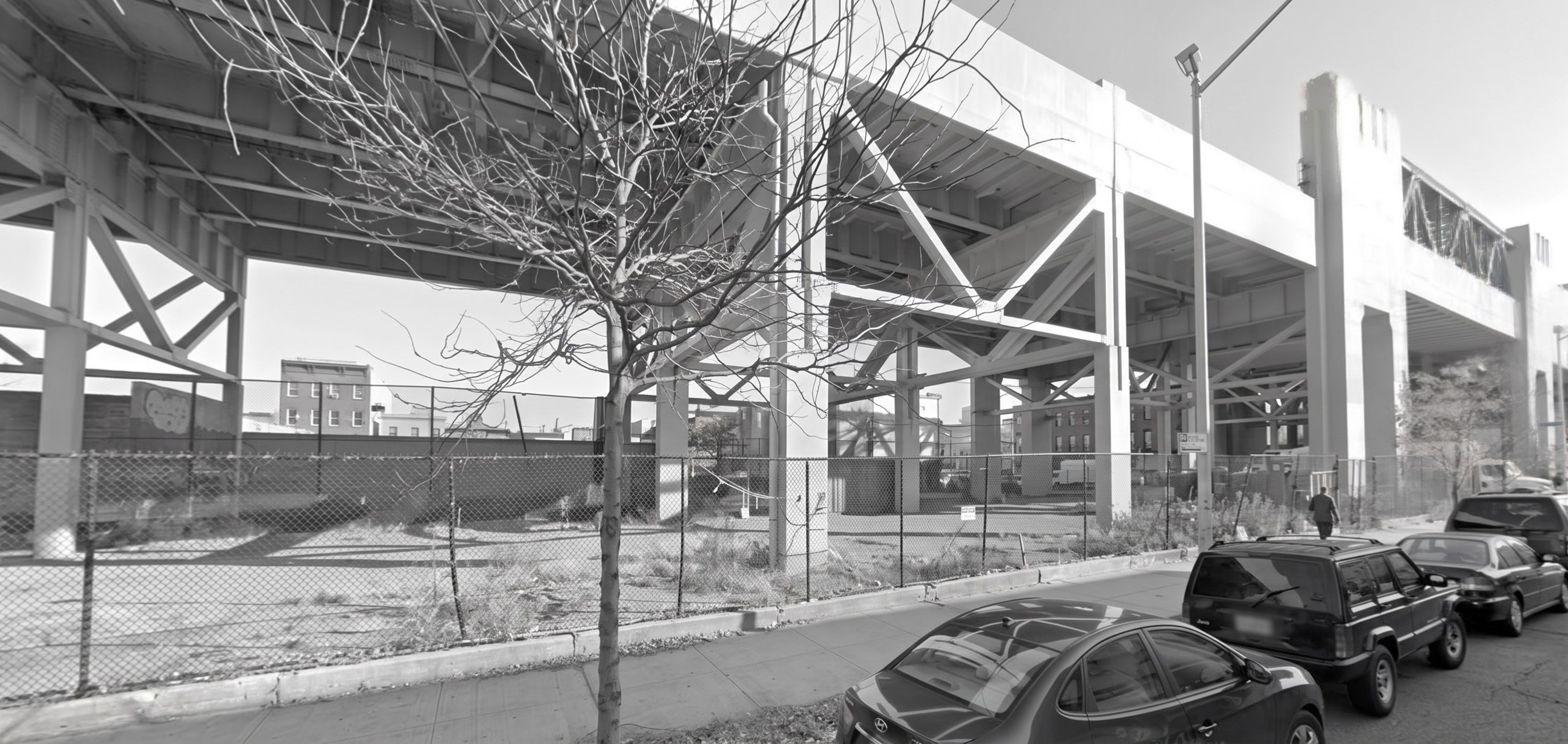 Underneath the elevated tracks, Gowanus